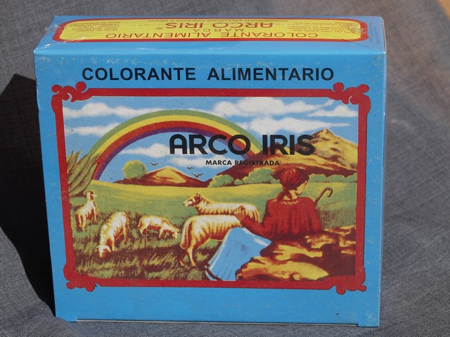 Caja 100 sobres colorante alimentario marca  \"Arco Iris\"