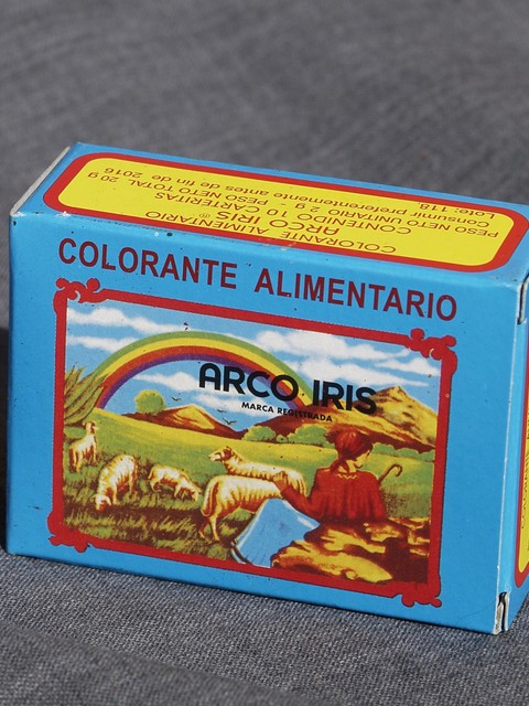 Caja 10 sobres colorante alimentario marca  \"Arco iris\"